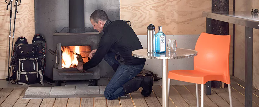 Open Hearth Wood Fireplace Installation in Brossard, QC